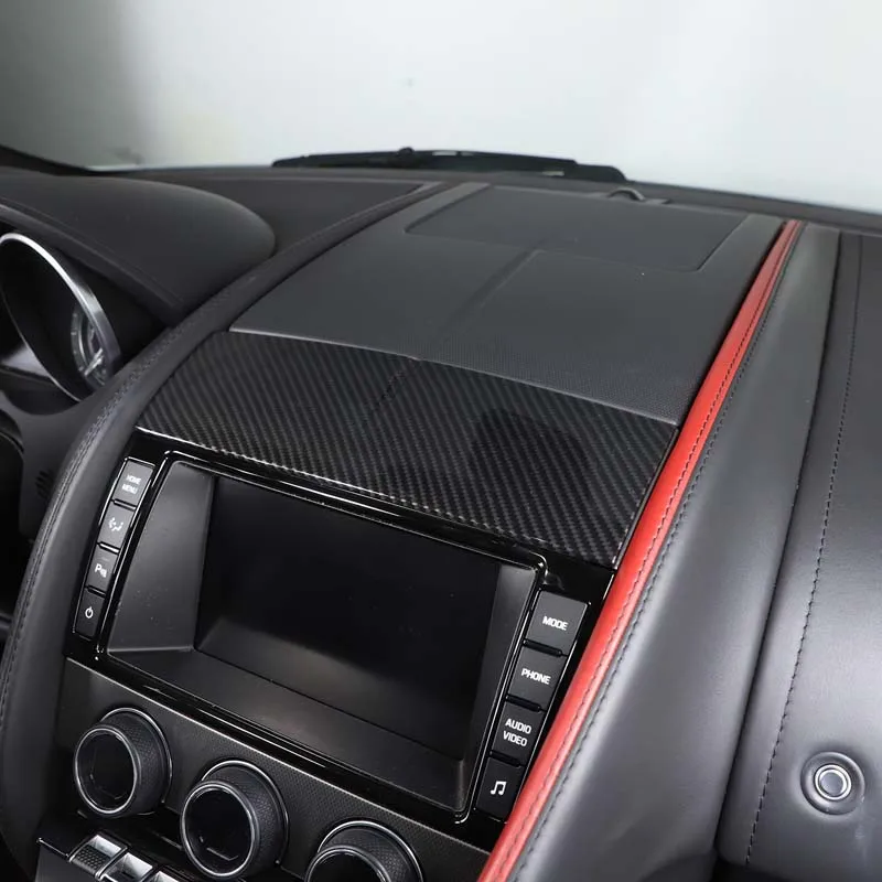 ABS Carbon Fiber For Jaguar F-TYPE 2013+ Car navigation upper decorative board sticker car interior protection accessories