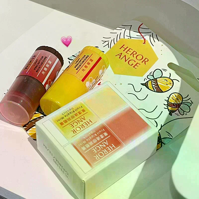 HERORANGE 2Pcs Fruit Mini Lip Balm Set Moisturizing Lipstick Moisturizing Autumn And Winter Lip Mask Anti-Drying