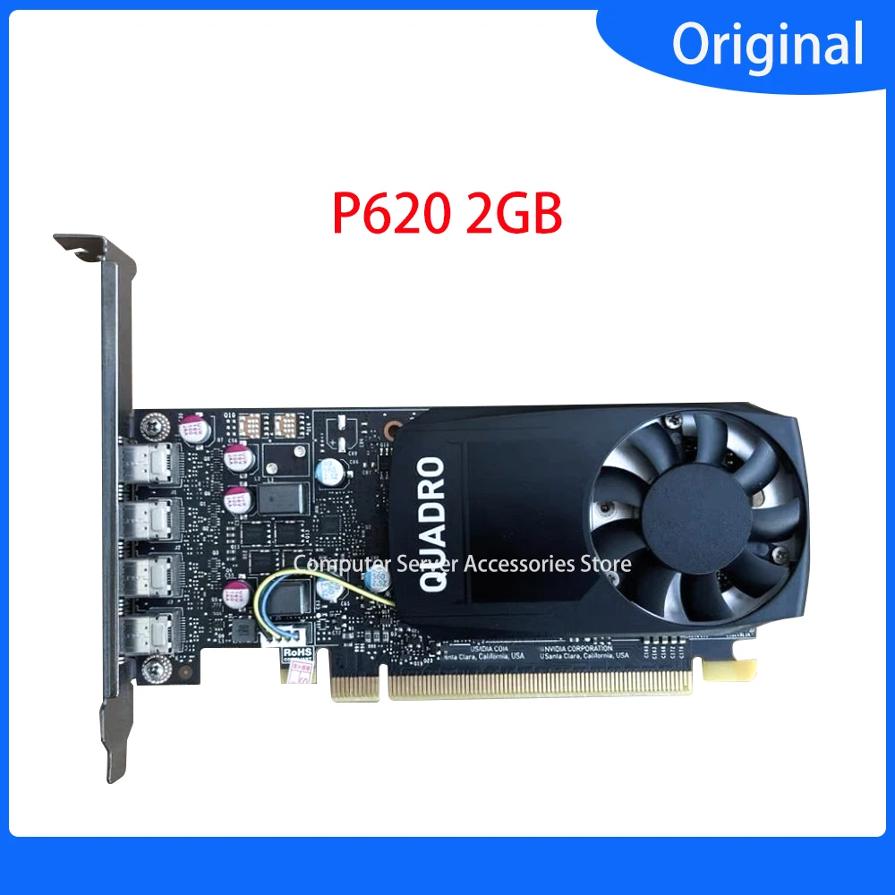 Original Quadro P620 2GB GDDR5 4xMini DisplayPort PCIe Graphics Card 4K, 4 X Mini DP, PCIe, Workstation Graphics Card P620 2G