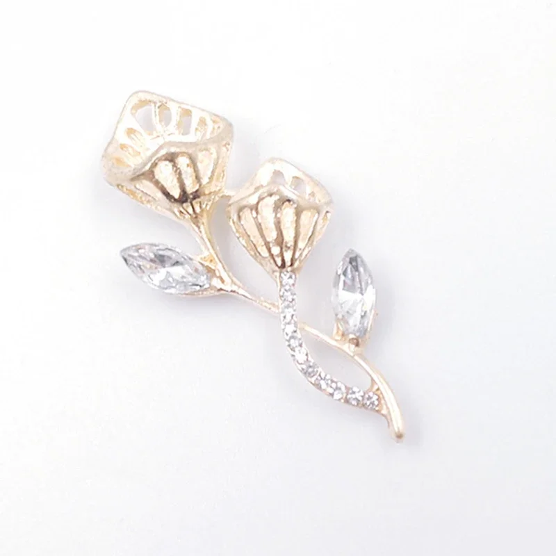 Engood 50Pcs Rhinestones Leaves Button Sewing Trim & Embellishment Craft Buckle for DIY Hair Wedding Clothes Jewelry Accessories