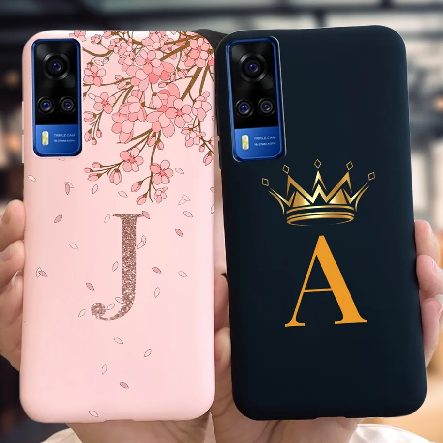 For Vivo Y51 Y31 2020 Case Fashion Initial Letters Soft Silicone Phone Cover For Vivo Y33 2022 Y53S 4G VivoY51 Y 51 V2030 Bumper