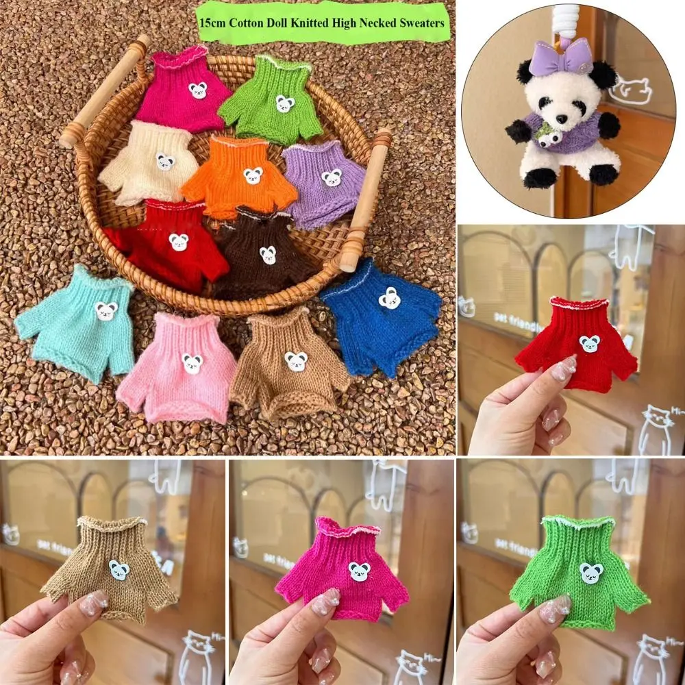 Sweater boneka multifungsi, sweater leher tinggi, pakaian musim dingin, baju anak bayi, boneka katun 15cm, untuk boneka idola