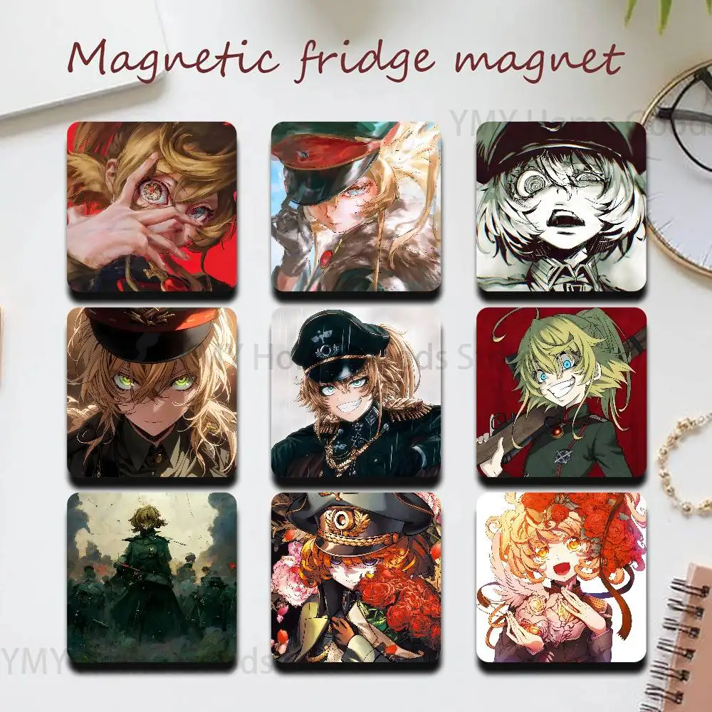 Anime T-The Taga of Tanya the Evil Cartoon New PVC Fridge Magnet for Cartoon Refrigerator Decor For Child Magnetic Toy