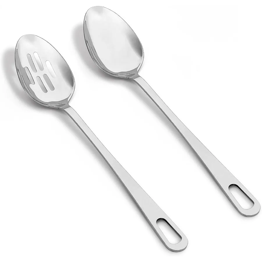 

Abodpove Stainless Steel Cng Spoons Set - Serving Spoons For Cng Large Cng Serving Spoon and Slotted Spoon Easy to Clean Kitche