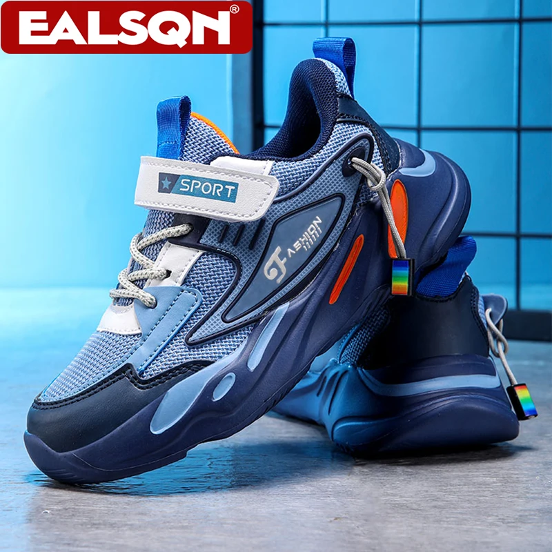 Fashion Children Sneakers Boys Breathable Flat Kids Shoes for Lightweight Sports Running Student Non-slip Walking Shoes