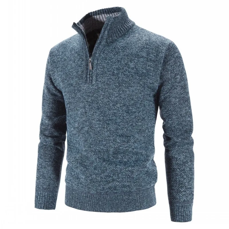 

Men's Winter Thiened Pullover Sweater Stand Collar Knit Casual Comfortable Breathable Skin-friendly Deformable Clothing