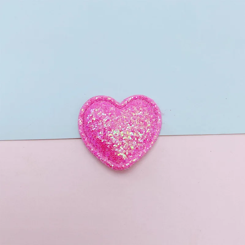 100 Stück, 2,5 cm, glänzende Stoffherzen, aufgesetzte Applikationsstücke, zum Selbermachen, Nähzubehör für Kleidung, Hüte, Bastelarbeiten und Kopfbedeckungen. – Detail 11