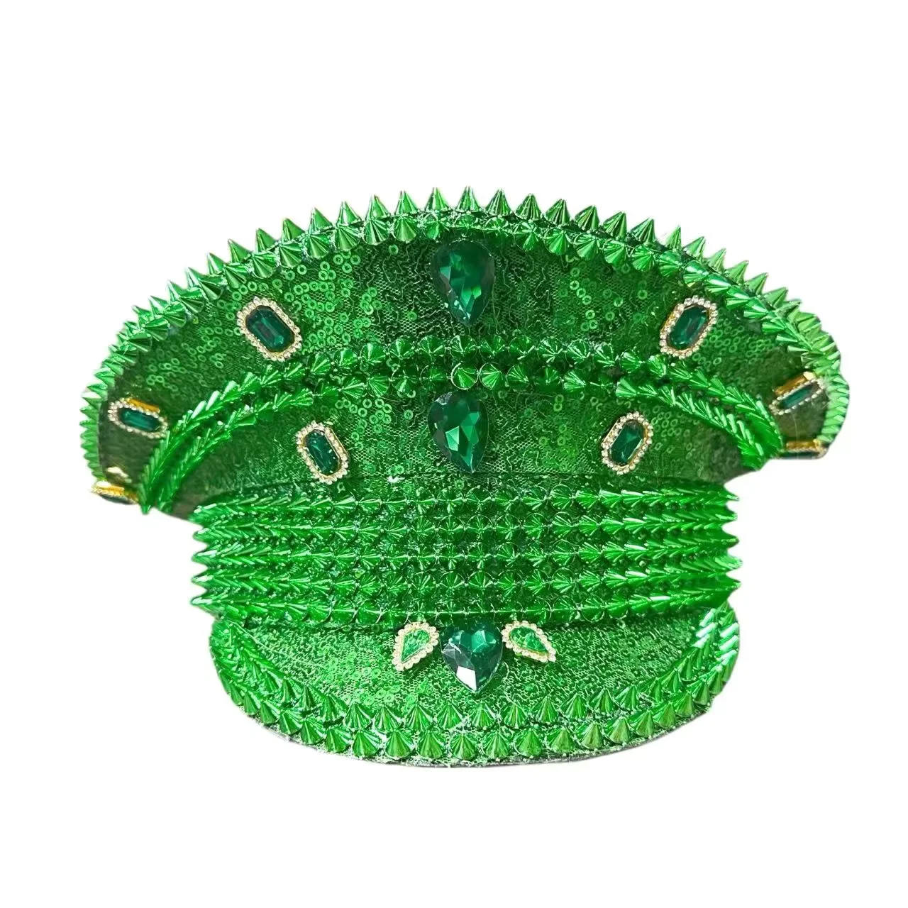 HongLuan  Halloween Costume Hat, Captain Hats Rhinestone for Burning Man Festival Woman, Cosplay Female Accessories