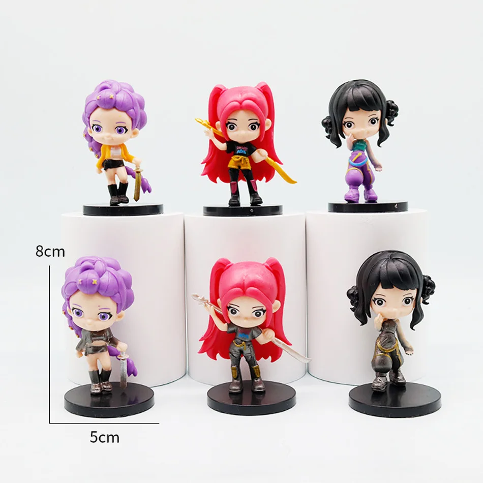 2 estilos Q versão Anime Kpop Demon Hunters Figura Modelo Brinquedo Derpy Tiger Rumi Zoey Mira Saja Meninos Ornamento Presente de Natal