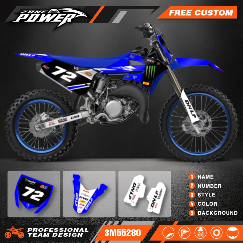 Powerzone For Yamaha YZ85 2022 2023 2024 2025 Custom Backgrounds Graphics Decals Sticker Kits 04