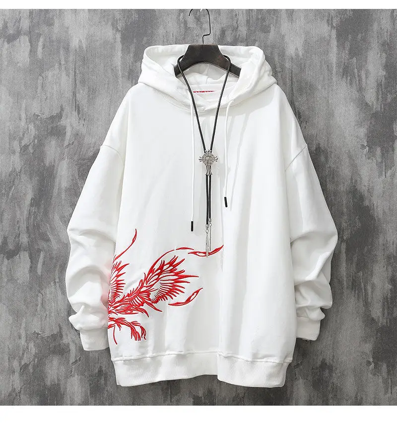 Heavy Industry Phoenix Embroidery Hooded Sweater Men\'s Autumn National Tide Loose Personality Trend Niche Chinese Style Jacket