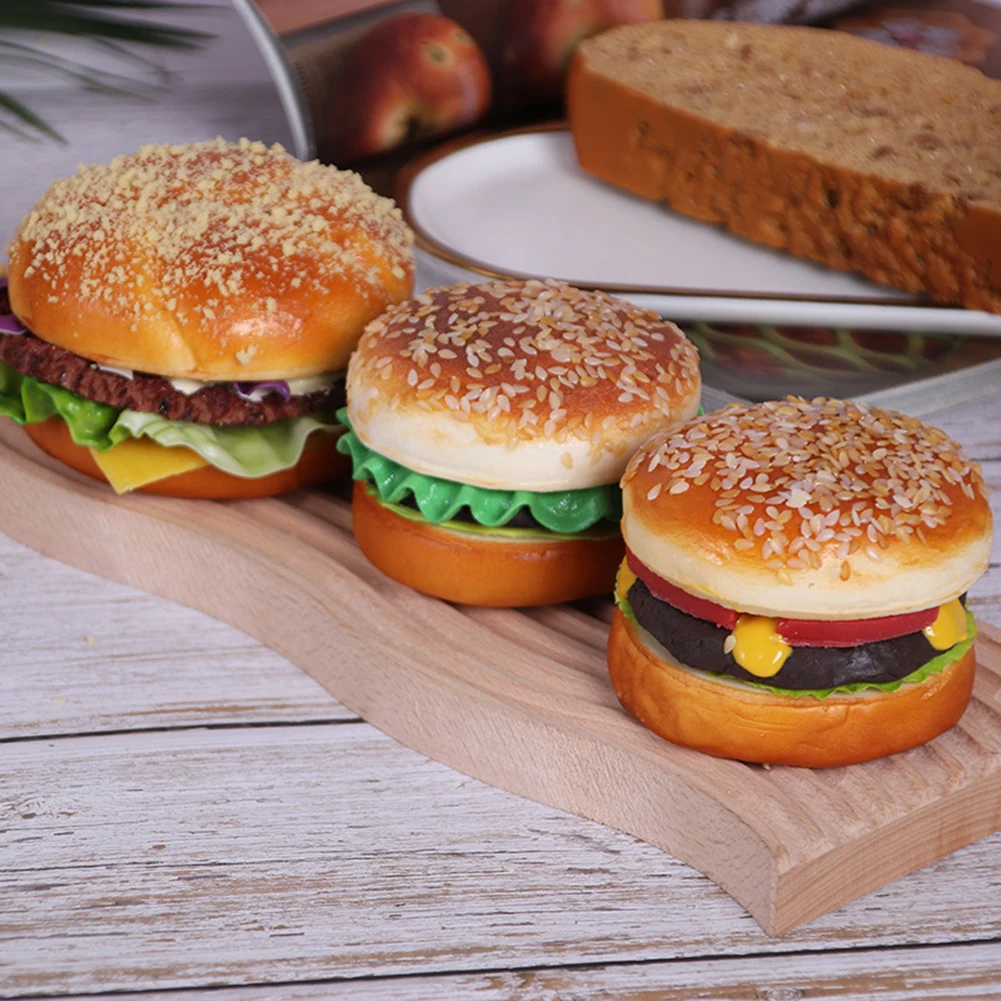 

Fake Bread Food Toy Simulation Hamburger Cake Model Food Props Storefront Cabinet Decoration Display Sample Kitchen Decoration