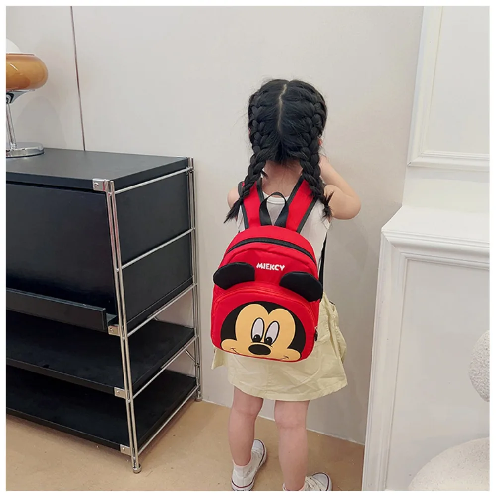 Disney-Cute Minnie Cartoon mochila para crianças, jardim de infância, tendência elegante, versátil, confortável, durável criança, presentes