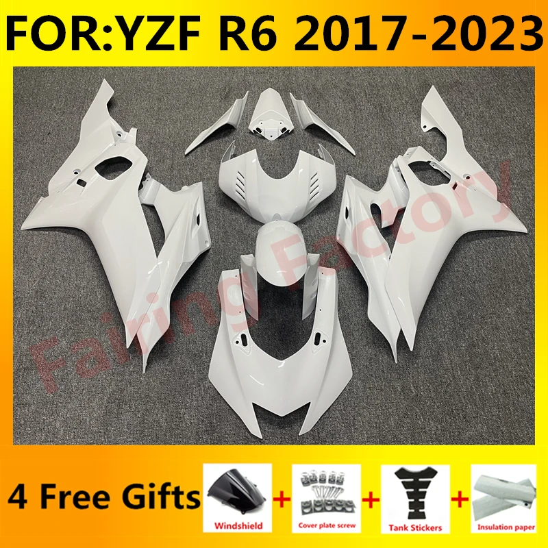 

NEW ABS Motorcycle Fairing Kit fit For YZF R6 YFZ-R6 2017 2018 2019 2020 2021 2022 2023 Bodywork Fairings kits set white