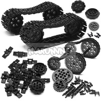 Technology Building Blocks Track Sheet Set High-Tech Bricks Parts Chain Wheel Gear Tire Car Tank Mechanical Accessories 57518
