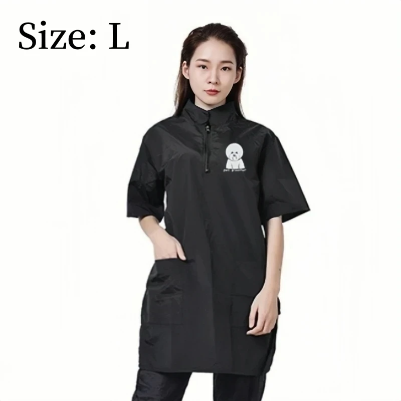Pet Groomer Waterproof Work Clothes Pet Grooming Uniforms Anti Hair Anti Static Hair Salon Hairdresser Robe Barber Apron Y0517