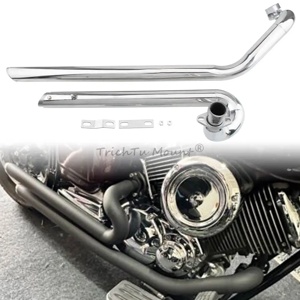 Motorcycle Full-Length Exhaust Pipes Complete Exhaust System Fits For Yamaha V Star Drag Star High Quality Exhaust Pipes Chrome