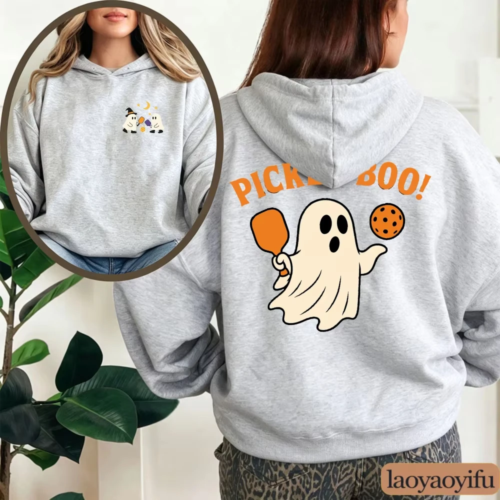 2026 Pickle Boo Hoodie Pickleball Ghost Halloween Sweatshirt Damen Lustiger Kürbis Herbst Pullover Spooky Season Sport Grafik-Hoodies – Detail 6