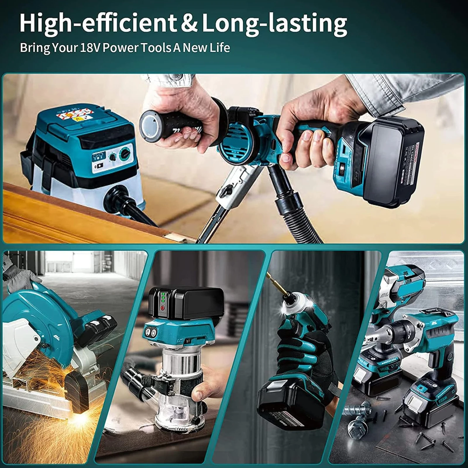 لماكيتا BL1830 بطارية 18 فولت 8000 مللي أمبير استبدال البطارية ل BL1860 BL1850 BL1840B أداة بطارية قابلة للشحن مع ﻿ شاحن 6A