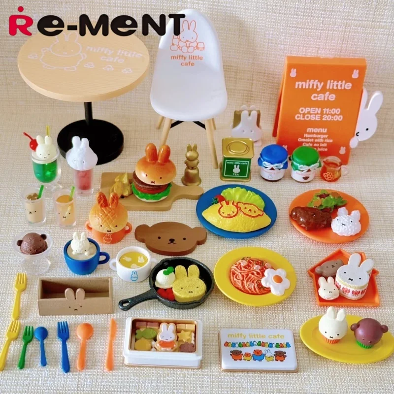 Genuine Re-Ment Miffy Picnic Blind Box Camping Scene Kitchen Tables Chairs Miniature Play Ornament Anime Figure Model Toy Gift