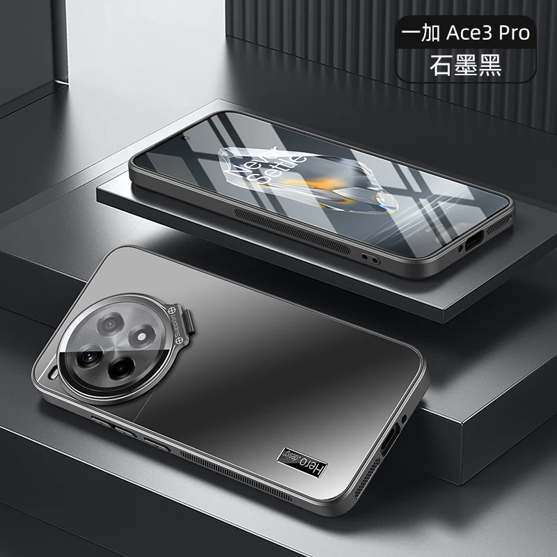 حافظة هاتف شاملة بعدسة جديدة لهاتف Oneplus Ace5pro ACE3Pro Ace5 غطاء حماية مغناطيسي معدني غير لامع ورقيق للغاية