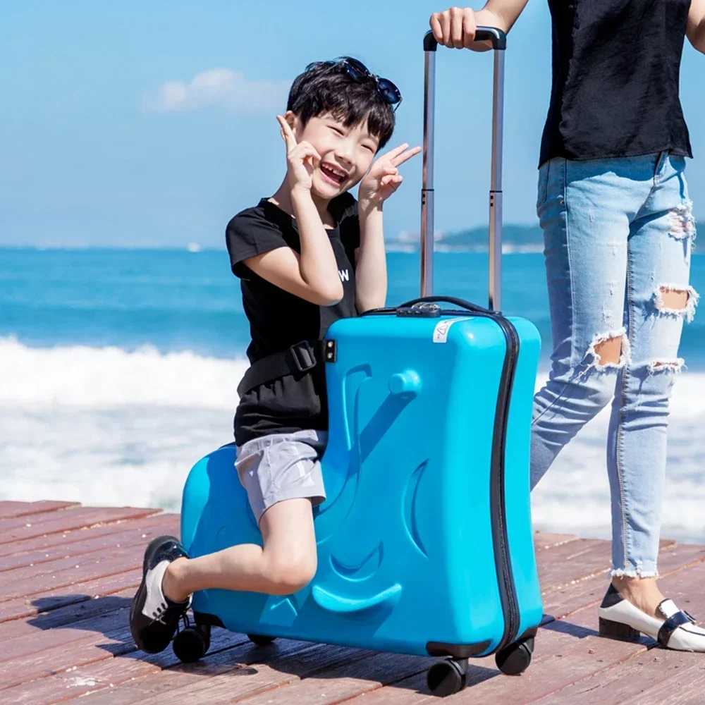 20/24 inches Cartoon Children Rolling Luggage Spinner Suitcase Wheels Students Multifunction Trolley Kids Travel Bag