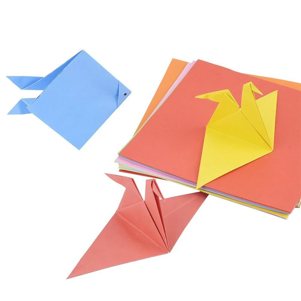 100pcs 15*15cm Double Sided Origami Paper in 10 Assorted Colours (Random Color) Origami Sheets Origami Sheets Paper