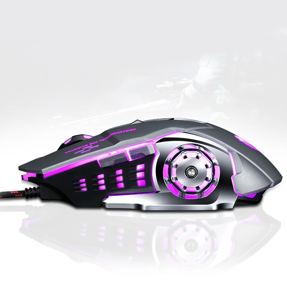 

1Pcs Wired Game Mouse USB High Precision Computer Mouse Fashion Cool Gift for Gamers No Driver Needed Silver
