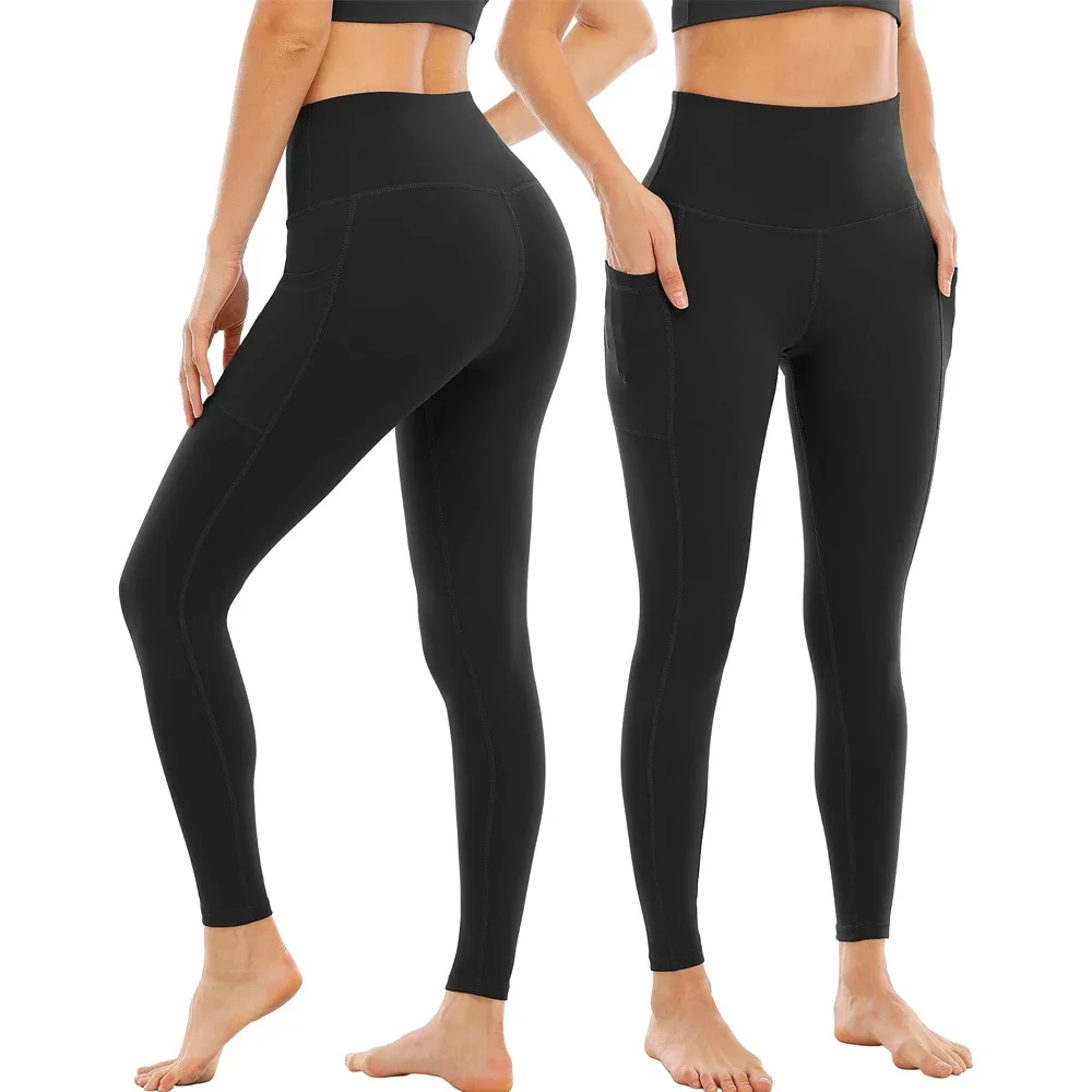 1PC Plus Size Pocket Yoga Pants Women Solid Fitness Sports Leggings High Waist Elastic Gym Tights Female Running Trousers XXXL