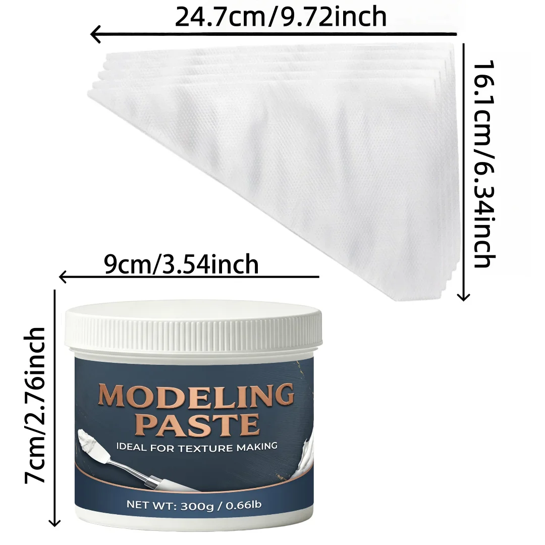 Modeling Paste 3D Texture Medium, Artist Squeeze Bags Kit For Acrylic Painting And Sculpture