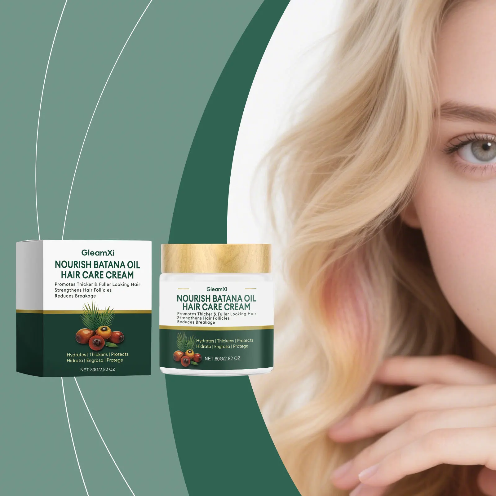 Gleamxi Nourish Batana Oil Hair Care Cream Hydrating Strengthening Hair Mask Growth Thicker Fuller Anti-Breakage Hair Ointment