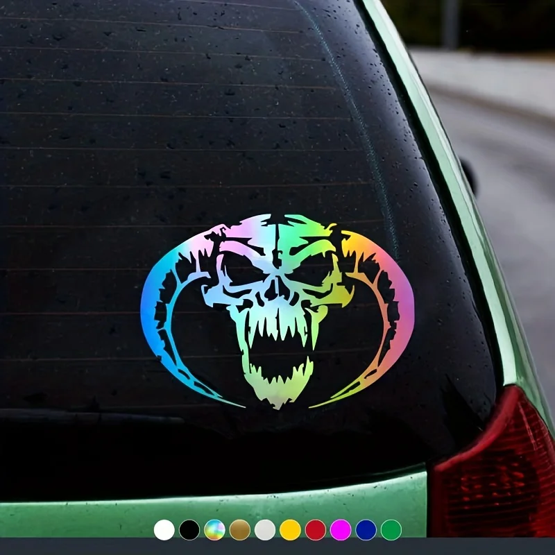 Demon Skull Decals Reflective Car Stickers For Car Door And Window Bumper Waterproof Styling Decoration Car Accessories