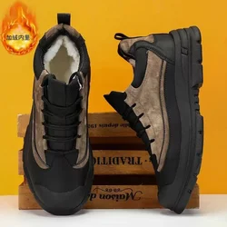 Men's Shoes  Winter Plush Warm High Top Outdoor Waterproof Anti Slip Comfortable Ankle Boots Cold Resistant Sneakers Zapatos