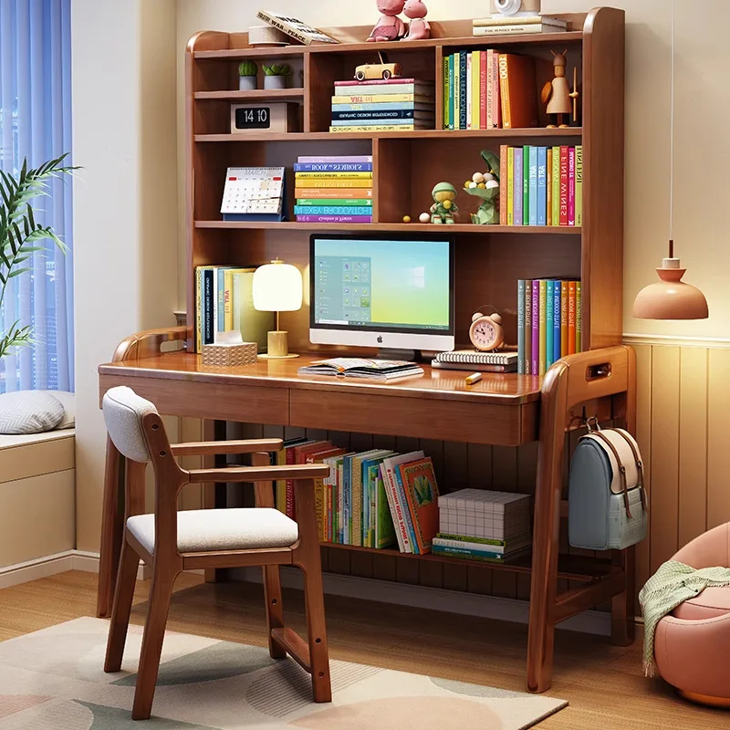 초등학생 및 중학생을 위한 어린이 학습 책상 책장 통합형 책상 조절 가능한 높이 침실