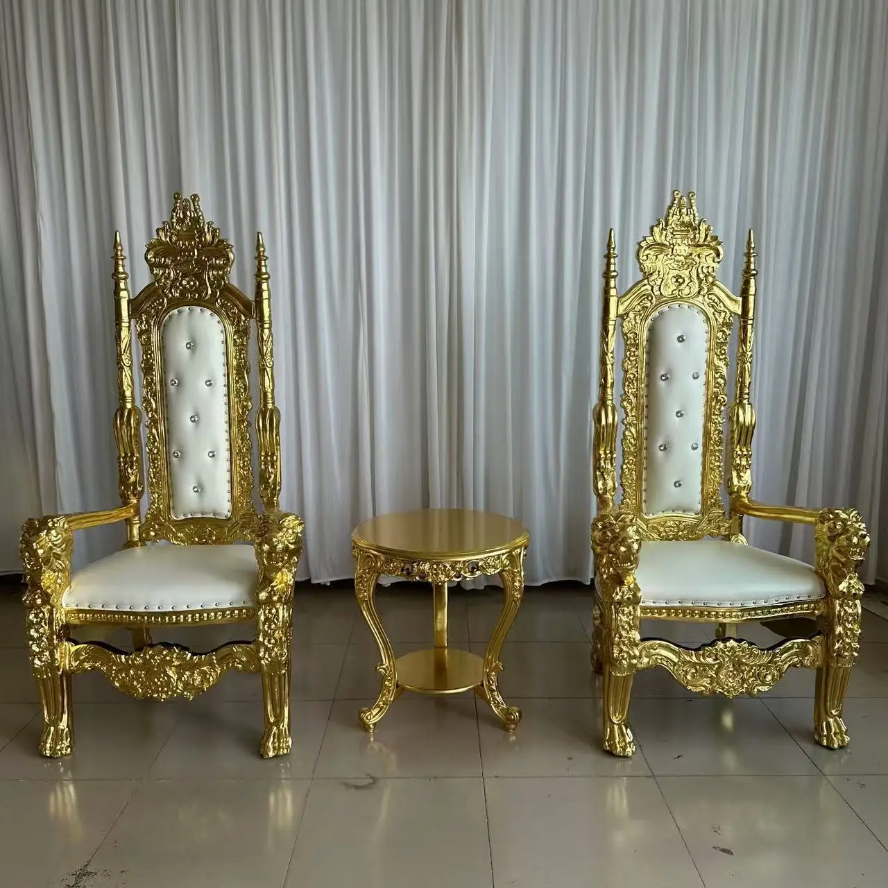 King and Queen High Back Chair Treasure Seat Luxury Wedding Chair Hotel Lobby Chair
