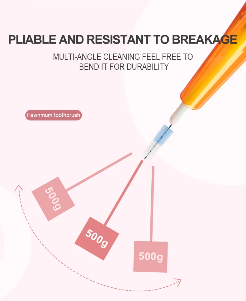 Fawnmum Interdentalbürste, reinigt zwischen den Zähnen, Zahnbürste, Reinigung, Mundwerkzeuge, Zahnkieferorthopädie, tragbar, 0,6–1,2 mm – Detail 7