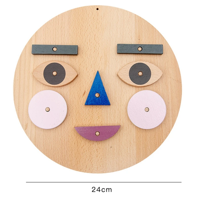 Wooden Face Changing Expression Panel Emotion Cognition Blocks Toy Educational Mood Learning For Kids Gift