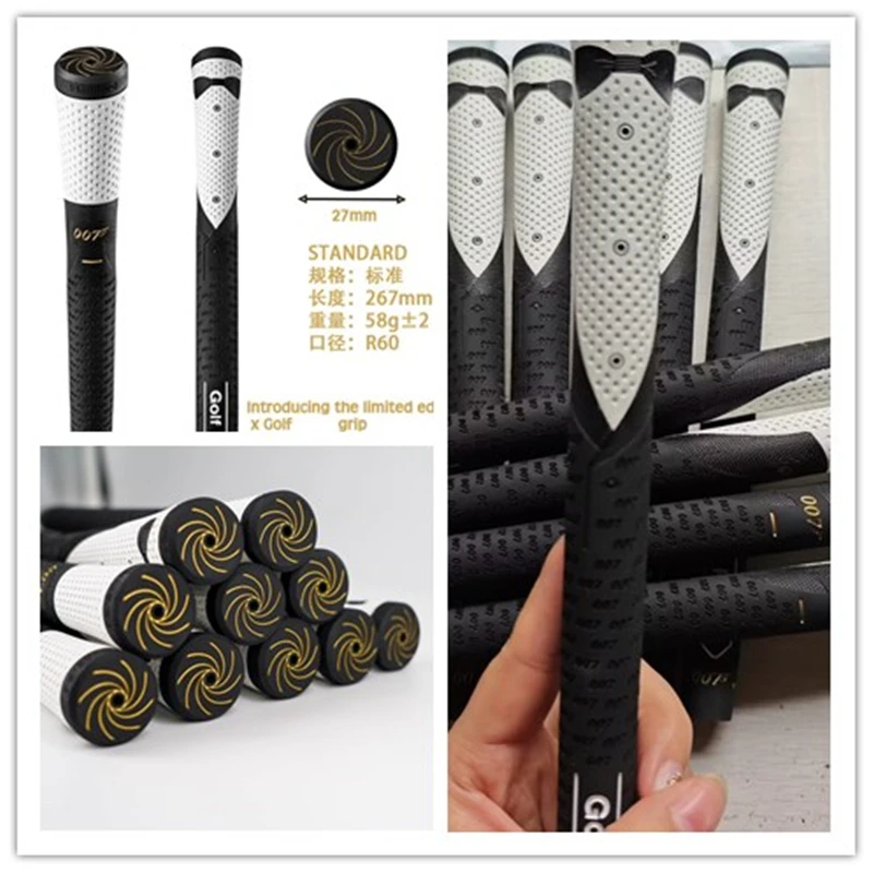 

13pcs Bond 007 Goldfinger Edintion Iron Wood Grips Man Rubber Golf Club Grip Hand Standard Midsize Universal Golf Grip Wholesale