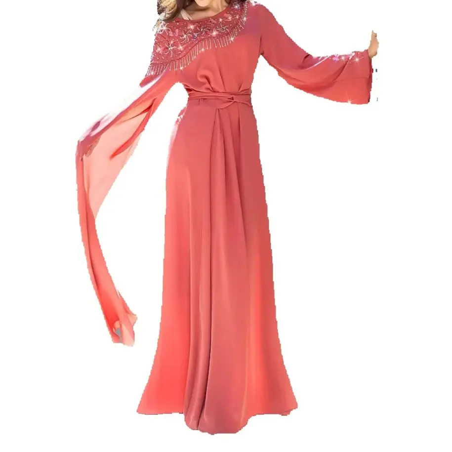 

Eid Diamonds Abaya Dubai Kaftan Women Muslim Maxi Dress Turkey Robe Femme Musulmane Vestido Djellaba Ramadan Islam Jalabiya Gown
