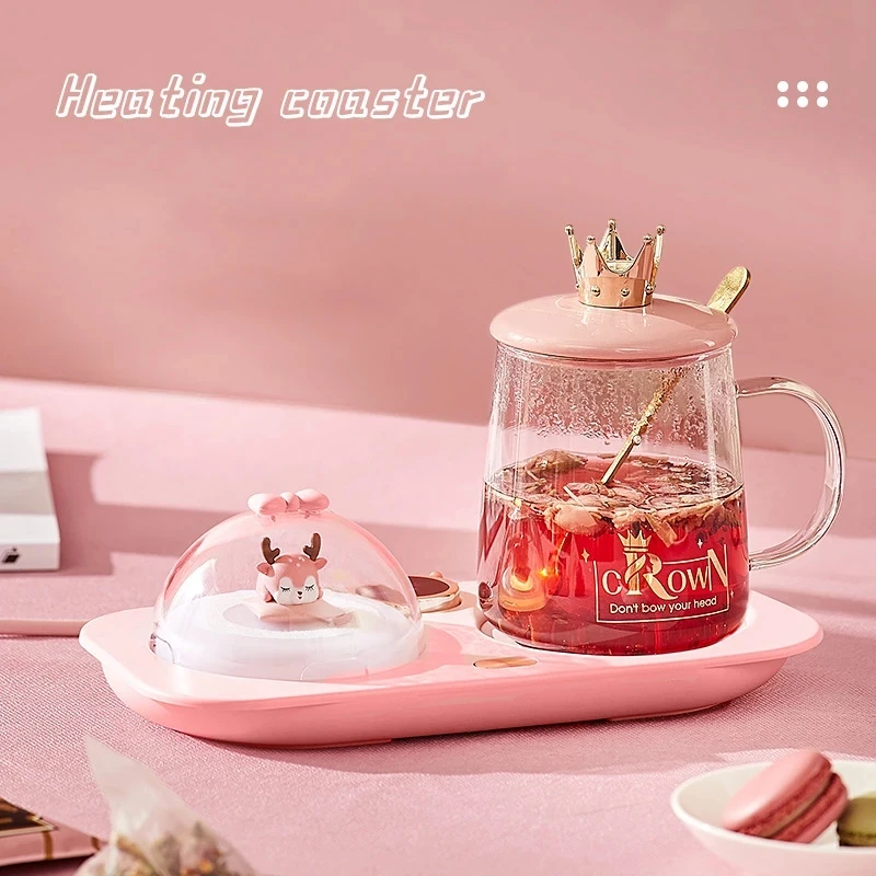 Chauffe-tasse électrique avec 3 réglages de température, chauffe-tasse, plaque chauffante thermostatique, coussin chauffant pour café, lait, thé, 30W, 220V