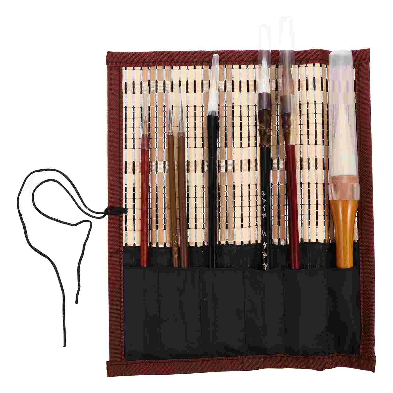 

Penholder Brush Set Student Japanese Stationery Drawing Brushes Wood Calligraphy Organizer