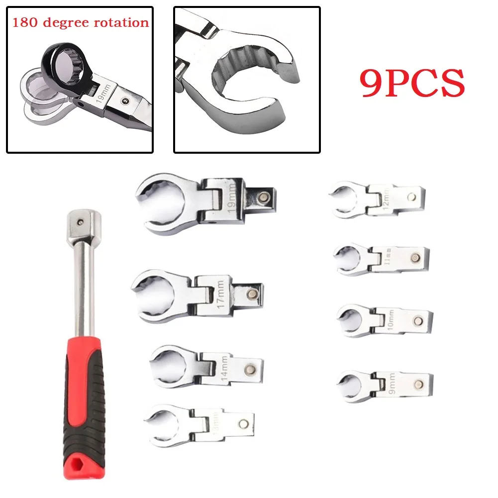 Rotativo removível Torque flexível Spanner, Chave de catraca, Cabeça Mão Ferramenta, Agitando, Lidar