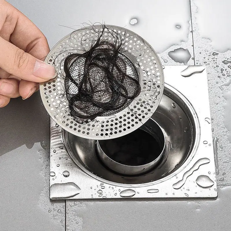 Colador de fregadero de acero inoxidable para el hogar, filtro de Metal, pantalla de drenaje de baño, suministros de cocina, accesorios de baño, 1 unidad