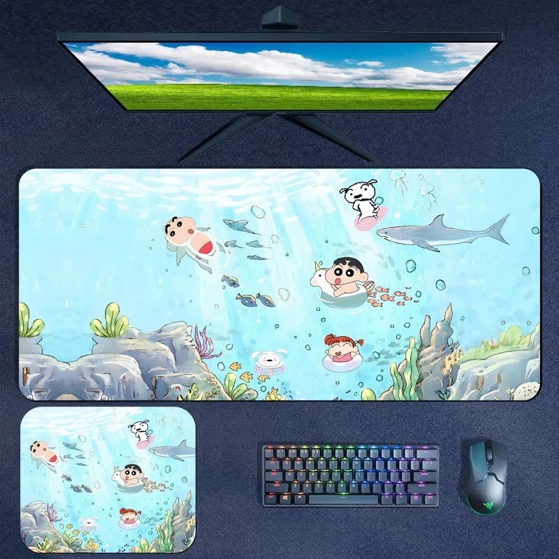 High Definition Animation Crayon Shin-chan​​ Leather Mouse Pad Oversized Students Cartoon Desk Mat Office Computer Keyboard Pad