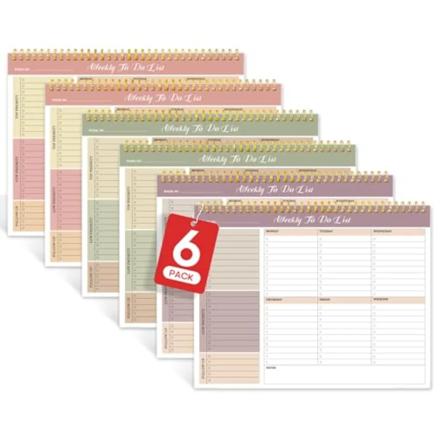 

Еженедельный блокнот для записей с 52 недатированными листами 8,5 x 8,5 дюймов - недатированный еженедельный планировщик для офисных принадлежностей и аксессуаров.