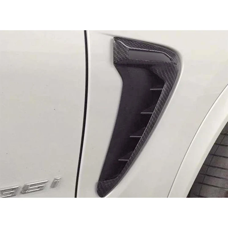 ABS+Real Carbon Fiber Replacement Style Body Side Fender Vent Trim Cover for BMW X5 F15 X5M F85 14 15 16 17 18 with Logo view 5