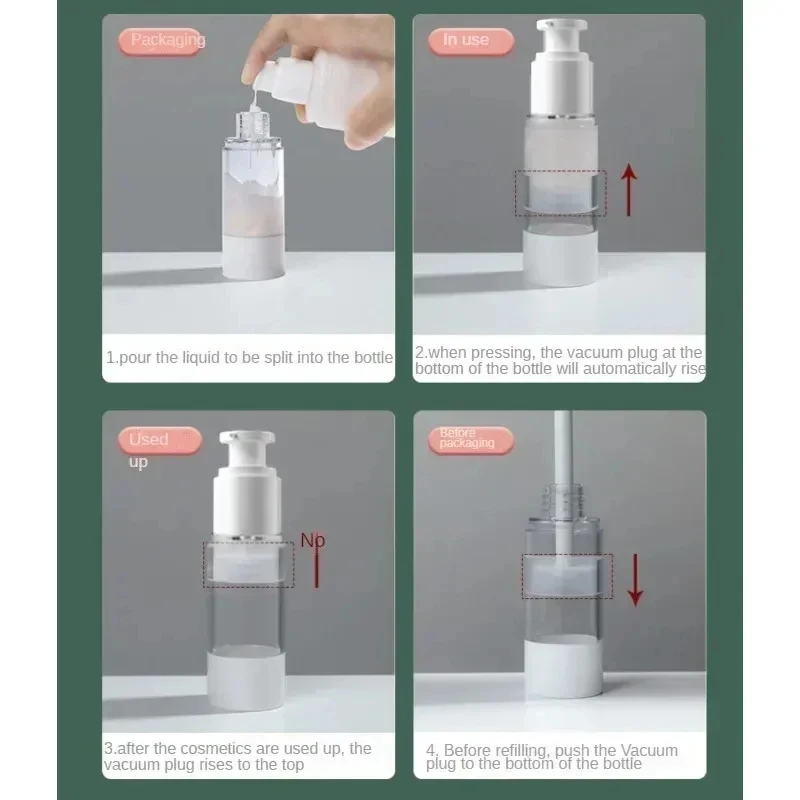 Professional Airless Pump Bottles Set – Leak Proof Vacuum Dispenser Jars for Face Cream, Moisturizer & Lotion