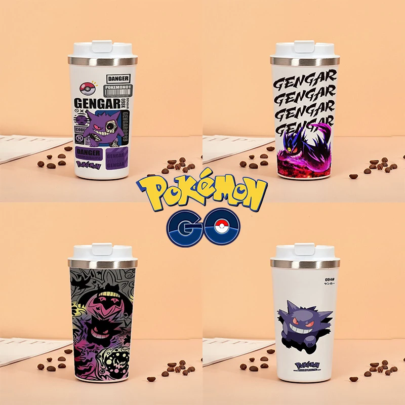 

500ml Fashion Gengar Insulated Coffee Cup Cartoon Figure Large Capacity Thermal Cup Children Fashion Milk Juice Water Cup Gift