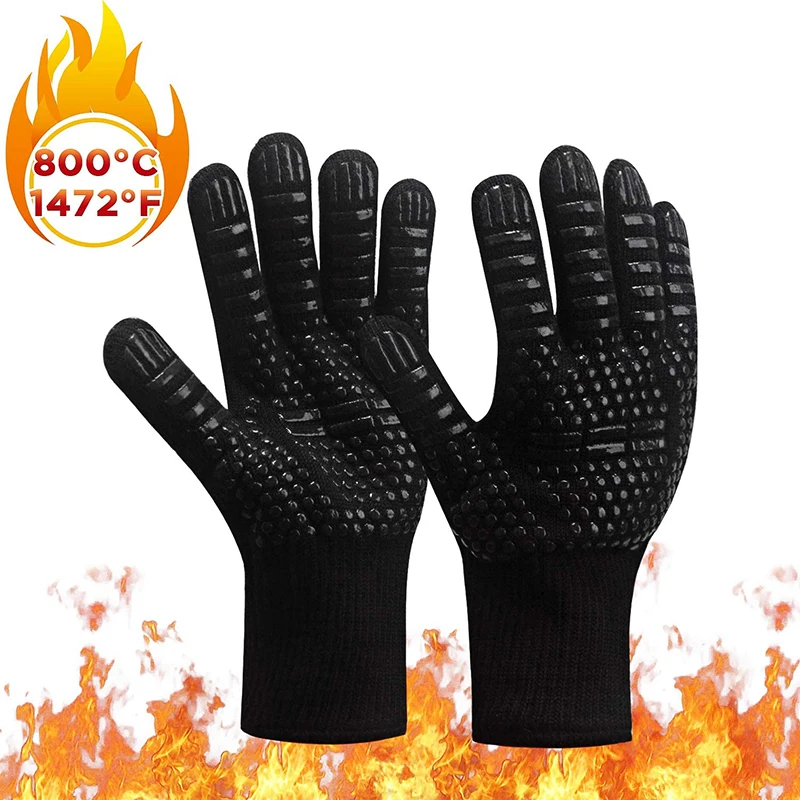 High Temperature And Heat-resistant Gloves Bbq Flame Retardant And Fireproof Barbecue Insulation Microwave Oven Gloves -1 Piece