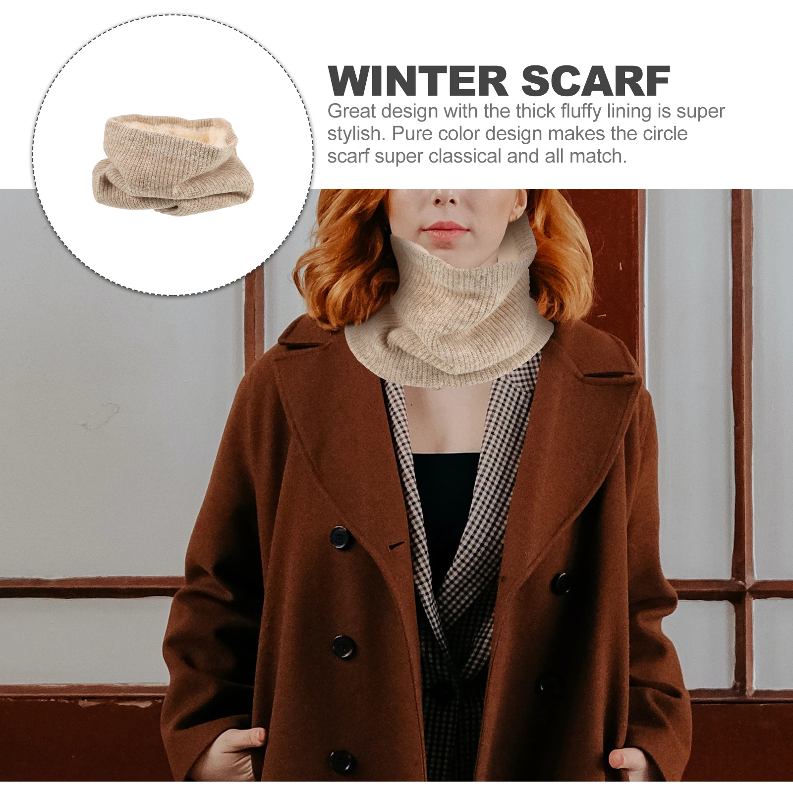 

Knit Scarf Neck Warmer Women Fashion Warmers Windproof Gaiter Cold Protection Winter Women's Lovers for Warming Ski